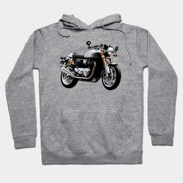 Thruxton 1200 Bike Illustration Hoodie by KAM Std